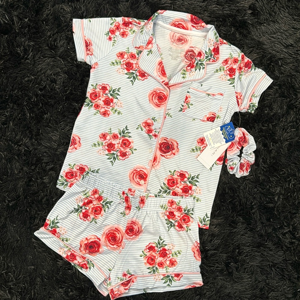 💜🌟 Tahari: Girls Rose Floral Matching 2pc Set💜🌟